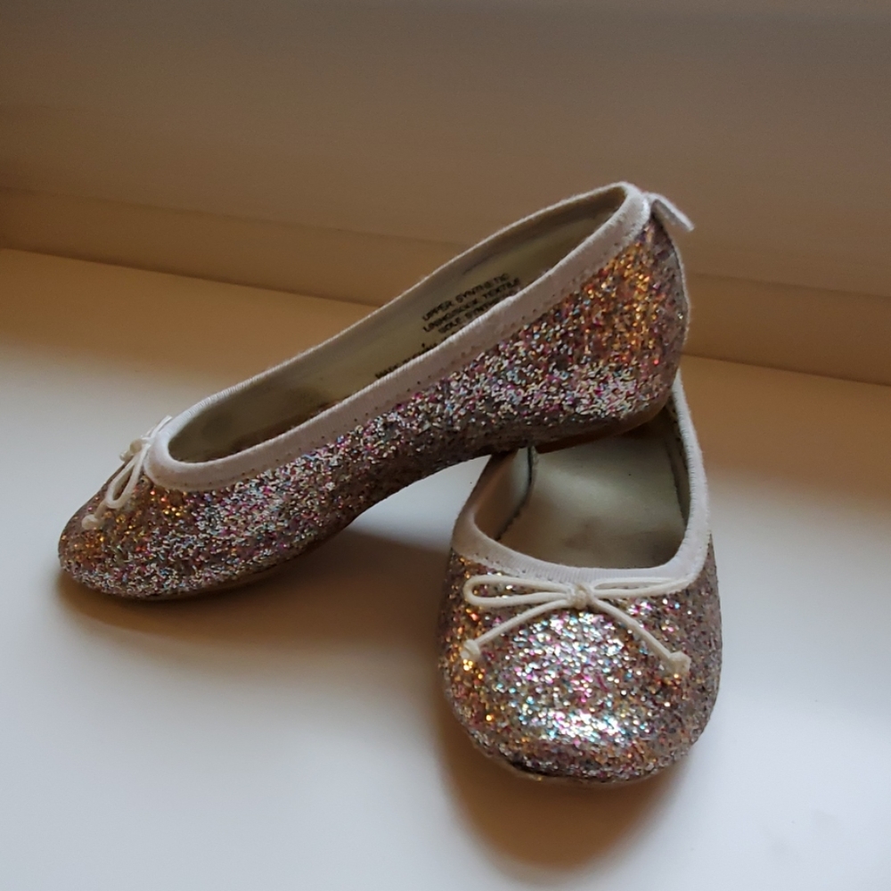 Crewcuts glitter sparkle ballet flats, size 10